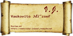 Vaskovits József névjegykártya